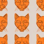 iron-on orange cat face patch image